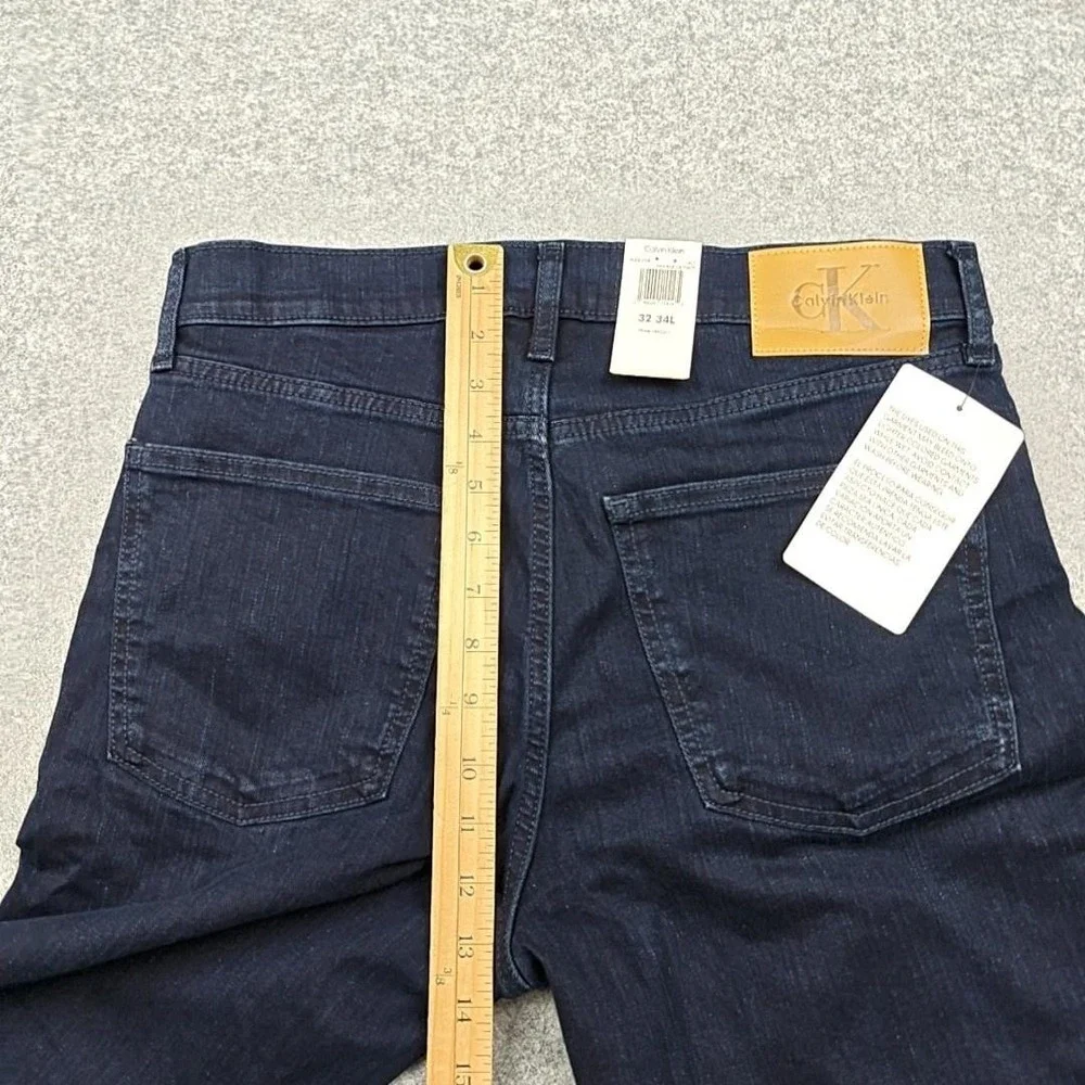 Calvin Klein Jeans Mens‎ 32x34 Blue Dark Wash Straight Leg Stretch Denim Pants